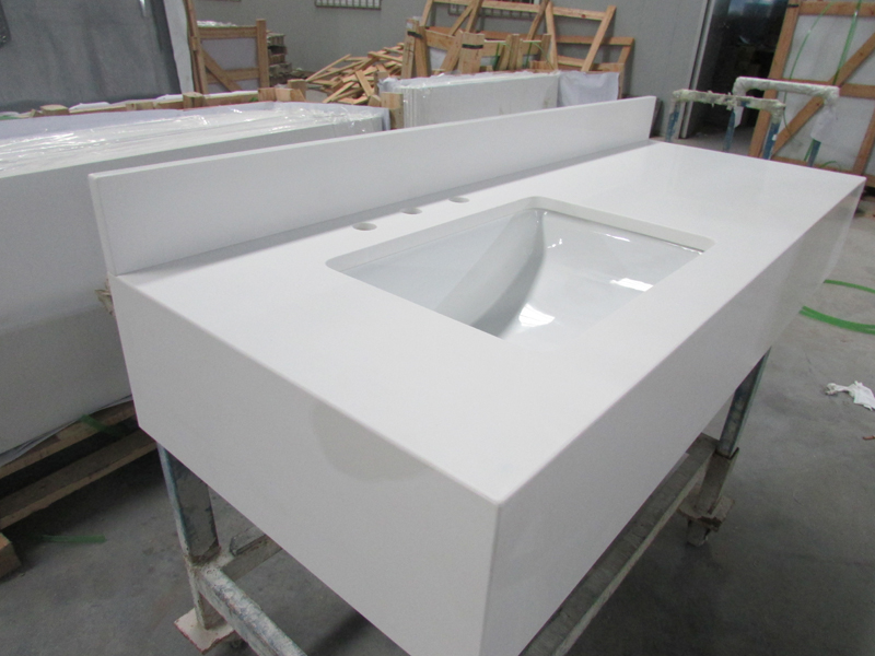 NQ2001X Pure White Quartz Vanity Tops