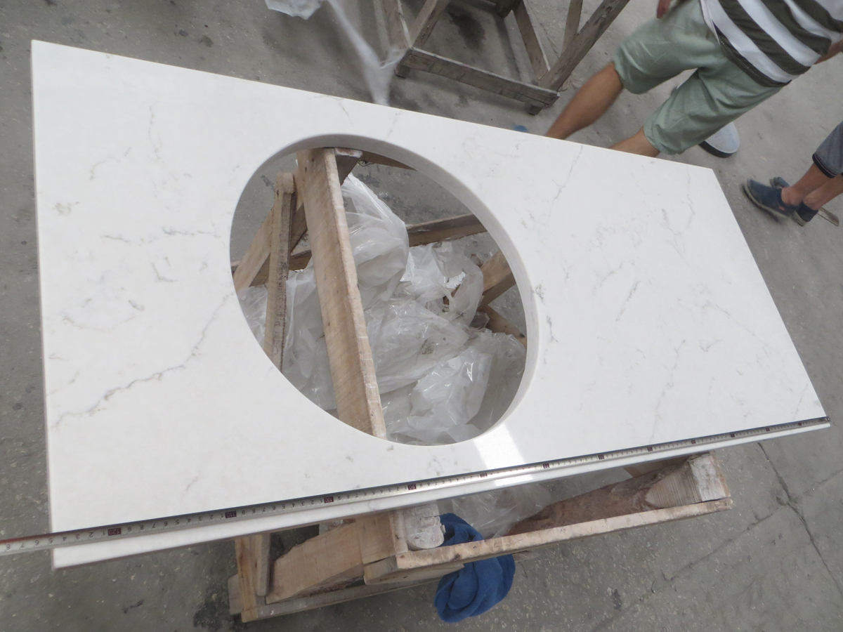 Marble vein engineered stone Volakas white quartz