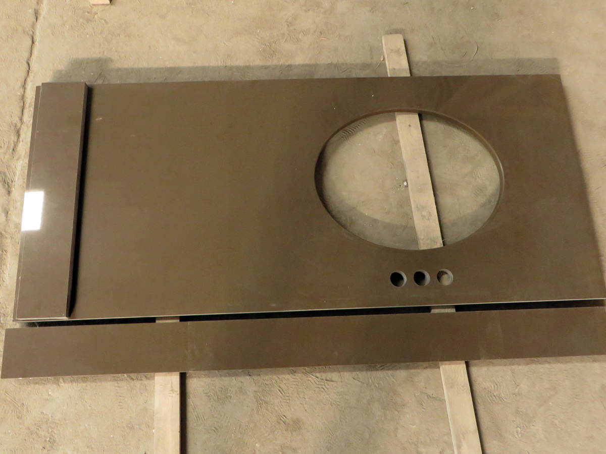 Brown Engineered Quartz Stone slab for tabletops countertops