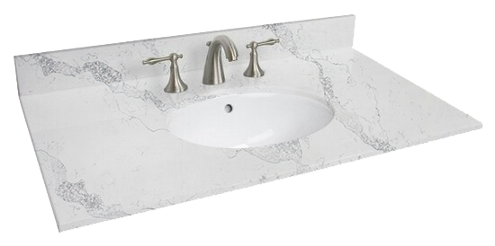 Quartz For Perfab Bathroom Square Sink anity Tops