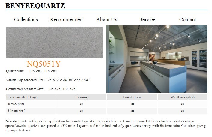Benyeequartz stone latest color NQ5051Y