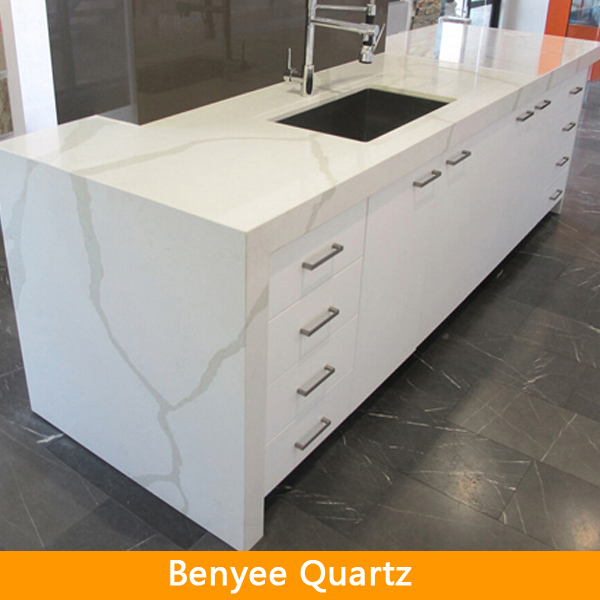 Benyeequartz Calacatta white quartz kitchen countertop