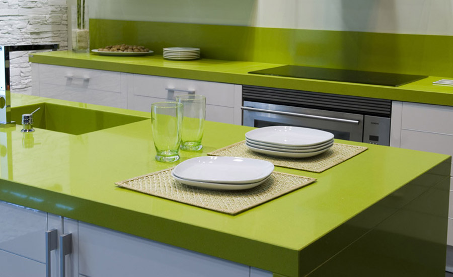 Eco Friendly Green Color Of Quartz Countertops